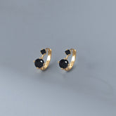 Amazing Day Sterling Silver Double Stone Huggie Earrings